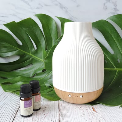 《白玉條紋原木底座香薰機180ml》竹子/橡木5