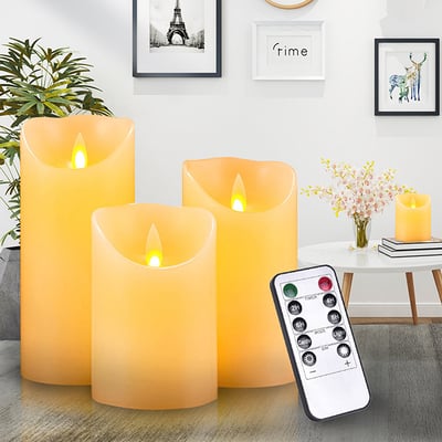 《浪漫LED蠟燭三件組/附遙控器》燭芯仿真搖擺5