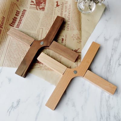 《原木摺疊鍋墊》櫸木/胡桃木2