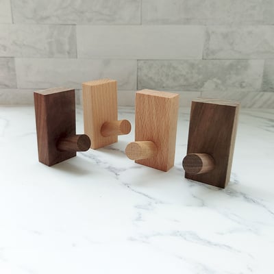 木製良品《免鑽孔實木掛勾》胡桃木/櫸木8