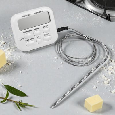 《警報式Alarm電子溫度計》探針式/計時器2