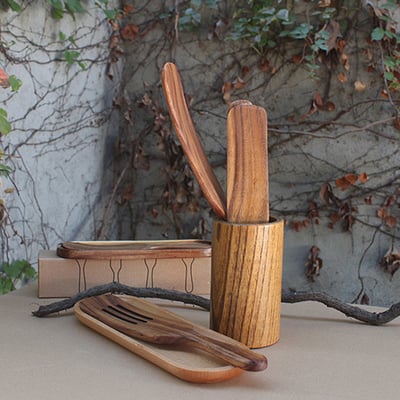 《原木廚具收納桶》2