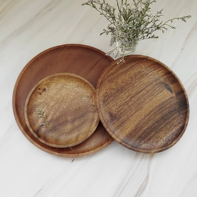 《胡桃木圓形餐盤》7