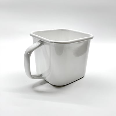 《日式加厚琺瑯方形收納杯+杯蓋》1.4L / 有刻度5