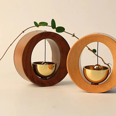 《日式實木多巴胺風鈴/O形》櫸木/胡桃木3