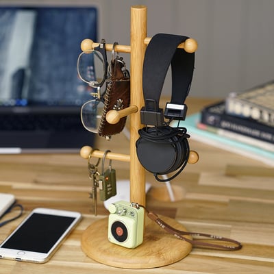 《立式竹製杯架》鑰匙架/杯架/手飾架5