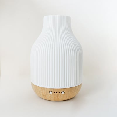 《白玉條紋原木底座香薰機180ml》竹子/橡木10