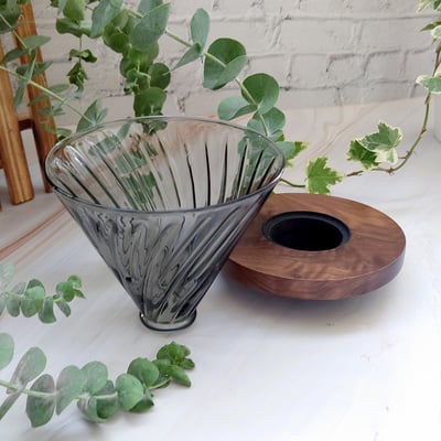 《斜紋咖啡濾杯/煙燻黑》1-4人份4