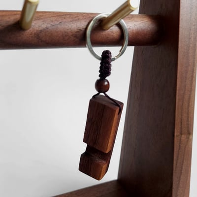 《原木手機支架鑰匙圈》6