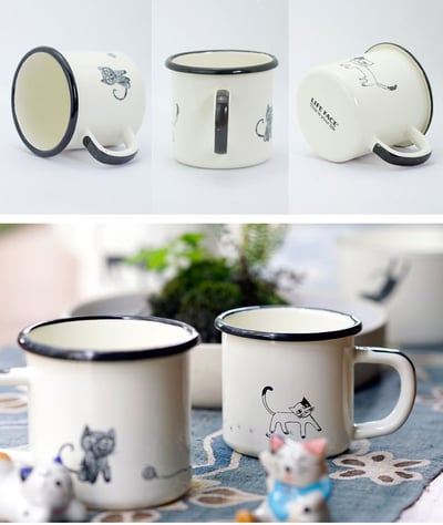 《可愛貓咪 - 琺瑯杯》200ml3