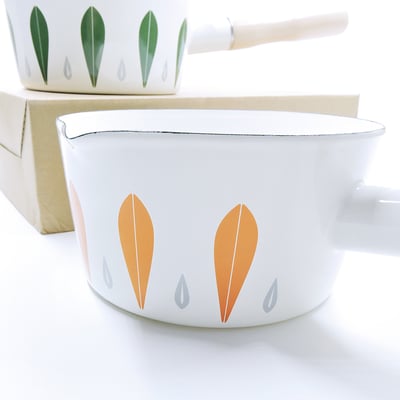 《日式葉子彩繪琺瑯鍋》15CM/1L5