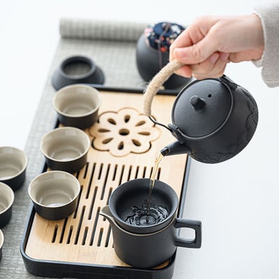 《陶瓷側把壺旅行茶具套組》附收納包3