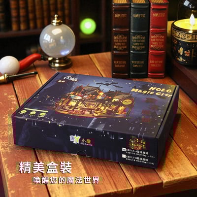 《 DIY木製迷你書屋 材料包》紓壓木屋 立體拼圖 交換禮物5