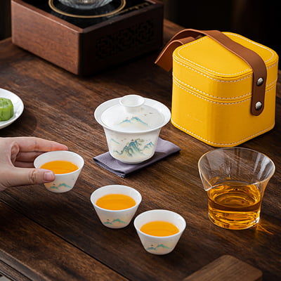 《羊脂玉旅行茶具組》附旅行收納盒12