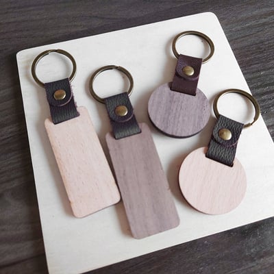 《原木鑰匙圈 》胡桃木/櫸木3