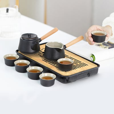 《陶瓷側把壺旅行茶具套組》附收納包2