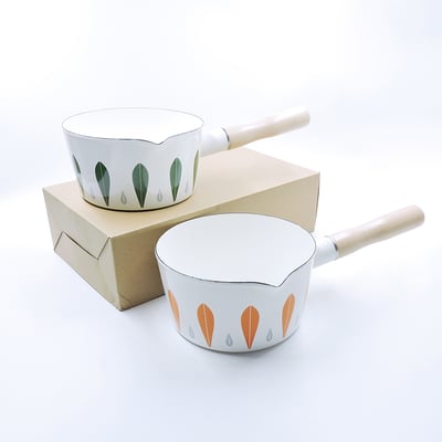 《日式葉子彩繪琺瑯鍋》15CM/1L3