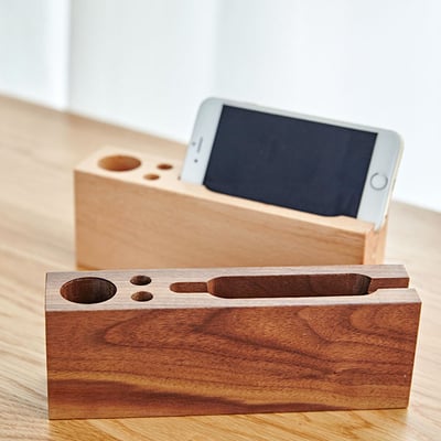 木製良品《簡約置物架》筆筒手機充電座/手機架4