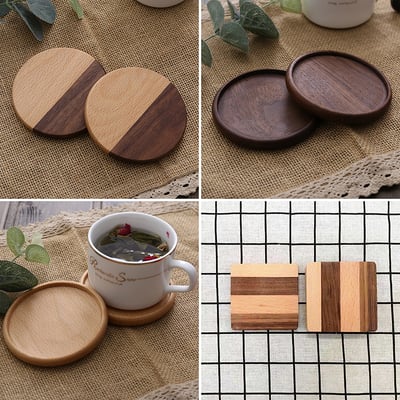 《日式原木杯墊》櫸木/胡桃木5