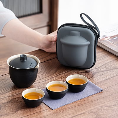 《粗陶旅行茶具組》附旅行收納包12