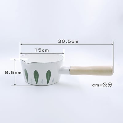 《日式葉子彩繪琺瑯鍋》15CM/1L6