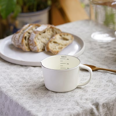 《日式加厚琺瑯量杯》500ml/1000ml5