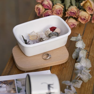 《日式加厚琺瑯奶油盒》含木蓋/800ml6