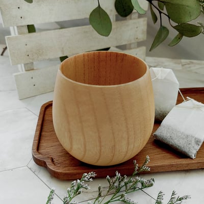 《原木日式木杯/大肚杯》3