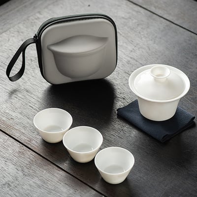 《羊脂玉快克杯茶具組》附旅行收納包3