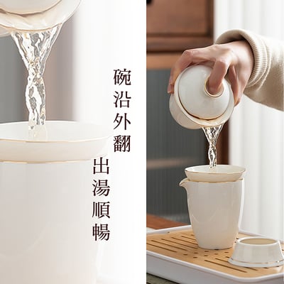 《羊脂白玉瓷旅行茶具套組》附收納盒4