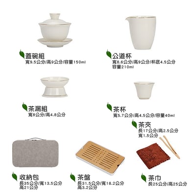 《羊脂白玉瓷旅行茶具套組》附收納盒5