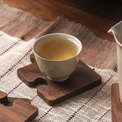 《拼圖原木杯墊》胡桃木3