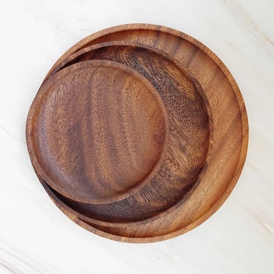 《胡桃木圓形餐盤》8