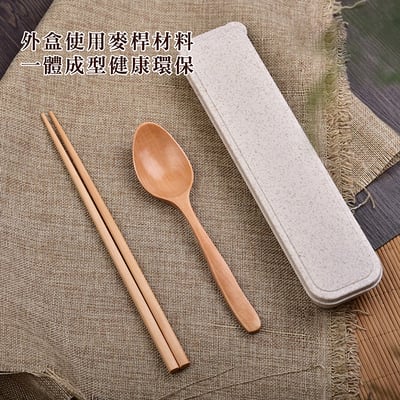 《日式麥稈盒裝餐具組》6