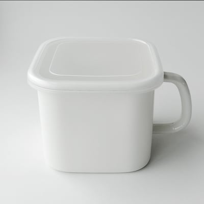 《日式加厚琺瑯方形收納杯+杯蓋》1.45L4