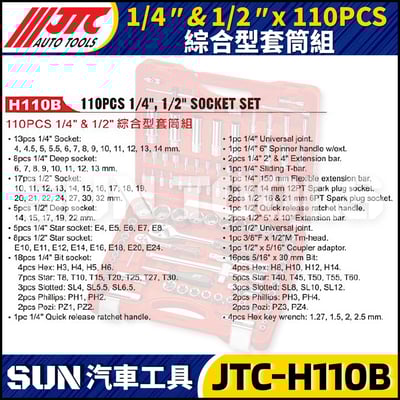 JTC-H110B 110PCS 1/4" 1/2" 綜合型套筒組2