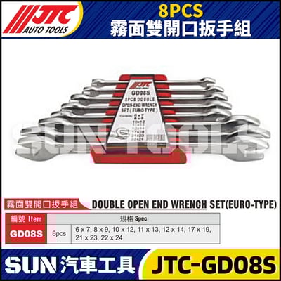 JTC-GD08S 8PCS 霧面雙開口扳手組1