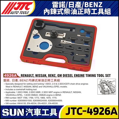 JTC-4926A  雷諾 / 日產 / BENZ 內鏈式柴油正時工具組1