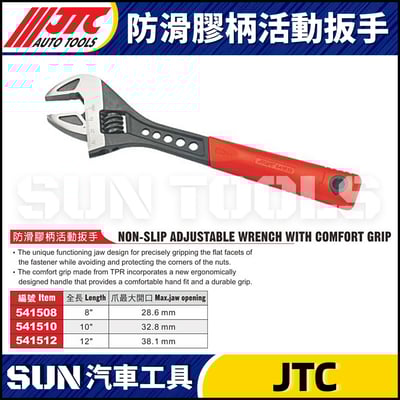JTC-541508 541510 541512 防滑膠柄活動扳手1