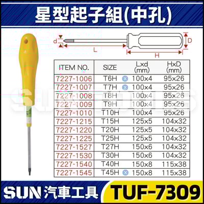 TUF-7309 9件 星型起子組 (中孔)2
