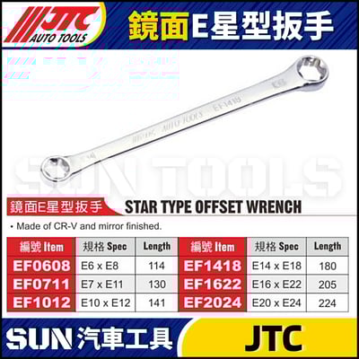 JTC-EF0608 0711 1012 1418 1622 2024 鏡面E星型扳手1