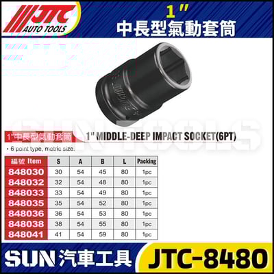 JTC-848030 848032 848033 848035 848036 848038 848041  1" 中長型氣動套筒2