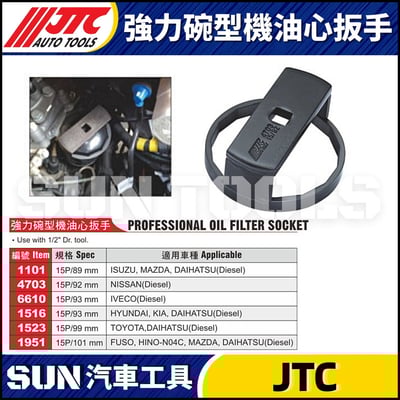 JTC-1101 4703 6610 1516 1523 1951 強力碗型機油心扳手1