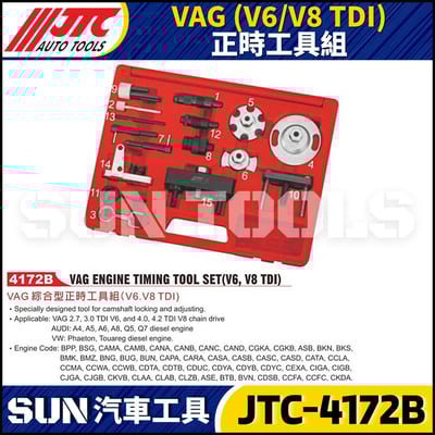 JTC-4172B VAG (V6/V8 TDI) 正時工具組1