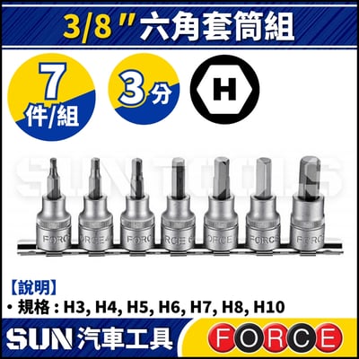 FORCF-3075 7件 3分 六角套筒組1