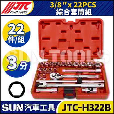 JTC-H322B 22PCS 3/8" 綜合套筒組2