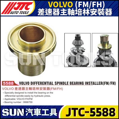 JTC-5588 VOLVO (FM/FH) 差速器主軸培林安裝器1