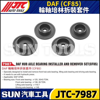 JTC-7987 DAF (CF85) 輪軸培林拆裝套件1