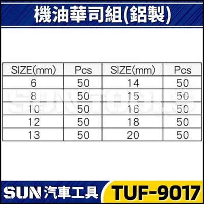 TUF-9017 500件 機油華司組(鋁製)2