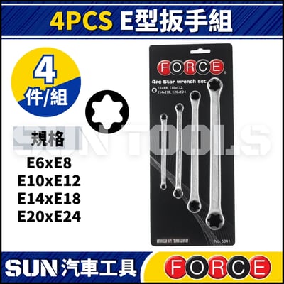 FORCE 4PCS E型扳手組1